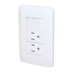 PLACA TOSCANA APAGADOR Y CONTACTO DOBLE 4523